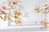 Stereoscopische bloeiende takken moderne stijl verduisteringsgordijn voor woonkamervenster op maat gemaakt 3d gordijn