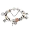 Högkvalitativ 925 Silverpläterad hjärtformad charm och nyckelhänge armband för charmarmband gåva smycken1735995
