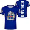 IJsland Unisex Jeugd Student Jongen Custom Made Naam Nummer T-shirt Nationale Vlag Persoonlijkheid Trend Wild Couples Casual T-shirt kleding