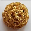 Rosas de ouro Cabeças de Flor de Seda Artificial 10 cm Lotes Por Atacado para Beijar Bola Flores Pomander Arranjo de Casamento