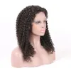 Braziliaanse kanten voorkant menselijk haarpruiken 8-24 inch natuurlijke kleur kinky krullende pruik met babyhaar