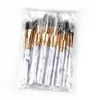 10pcs Pennelli trucco Fondazione Highlighter ombretto Burshes strumento di spazzole morbide Set Powder Foundation Brush DHL libera il trasporto