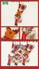Weihnachtsstrumpf Weihnachtsdekoration Strümpfe Geschenk Halter Süßigkeiten Taschen Socken Khaki Hirsch Santa Schneemann Gestickte Zeichen