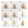 Porte-clés en bois vierge bricolage porte-clés en bois EDC personnalisé meilleur mélange de cadeaux porte-clés de voiture B11