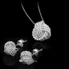 hot sales plating 925 Silver Jewelry Sets Women Wedding Jewelry Set Necklace Earrings