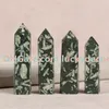 Kleine natuurlijke Chrysanthemum Stone Quartz Crystal DT Wand Point Healing Special Flower Mineral Rock Tower Obelisk Specimen Crystal Generator