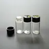 1ml 2ml 3ml Fiala di vetro per olio essenziale Piccola bottiglia di vetro per profumo campione, contenitore per esposizione di olio con tappo nero F445