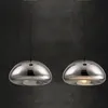 보이드 구리 황동 보울 바 카운터 천장 펜 던 트 램프 거울 유리 바 아트 펜던트 램프 현대 식당 교수형 와이어 조명