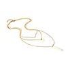 Boho Mehrschichtige Bar-Halskette mit langer Kette für Damen, Edelstahlschmuck, Goldton225J9698895