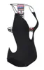 Boho Black White Cross Body Monokini Sexy Deep V Maiô Uma peça Sem costas Roupa de banho feminina Fato de banho Beachwear Banhista