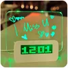 Despertador digital fluorescente LED verde azul Electrónica con tablero de mensajes Hub de 4 puertos USB para envío gratis