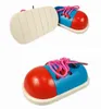 Kids Montessori Educational Toys Children Wooden Toys Toddler Lacing Shoes Early Education Montessori Teaching Aids Puzzle
