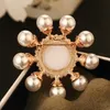 Luxo Pérola girassol Broches para Mulheres Moda banhados a ouro Vintage broche de cristal cachecol fivela Jóias indiana 2016 Agora