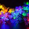 Critres Lumières à énergie solaire décorative de Noël, 20 LED Snowflake String Light for Outdoor Home Patio Lawn Garden de Noël