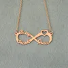 Персонализированное ожерелье Infinity 3 Names Heart, именная табличка Infinity, персонализированное ожерелье Infinity, подарок маме