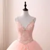 2018 новый высокий Qullity мятно-зеленый бальное платье V шеи Quinceanera платья из бисера Пром сладкий 16 платье плюс размер зашнуровать Vestido де 15 АНО Q73