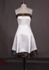간단한 짧은 카모 웨딩 드레스 저렴한 2022 Strapless 레이스 다시 일러스트 레이스 새틴 패브릭 신부 플러스 사이즈 여분의 웨딩 드레스