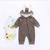 Çocuk Giyim Bebek Tulum Toddler Pamuk Tavşan Kulaklar Tulumlar Kızlar Kapşonlu Uzun Kollu Onesies Bebek Erkek Moda Tasarımcısı Giysileri YL792