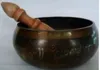 Darmowa Wysyłka Metalowe Rzemiosło Azjatyczne Tybetańskie Bronze Buddha Mantra Singing Strike Bowl