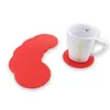 Silicone Drink Coasters Set of 6 Non-Slip Round Square Soft Coaster Rubber Cup Pad Mats Silicone Placemats Tabletop Protection Easy to Clean