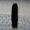 Brasiliansk Kinky Curly Hair Micro Link Hårförlängningar Human 1 Bundles 10 "26" Micro Loop Human Hair Extensions 100g Micro Ring