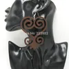 5pairs/lot 8cm Big Size Adinkra Symbol Wood Earrings can mixed 4 designs
