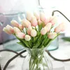 5 adet Yapay Lale Sahte Çiçekler Fleur Artificieles Mini Lale Flores Yapaylar Ev Düğün Dekorasyon için Ucuz Çiçek