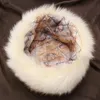 2017 neue Art und Weise Winter-Frauen-Pelz-Cap Fluffy Pelz Hüte Kopfbedeckungen russische Outwear Mädchen Waschbär Mützen Kappe W0