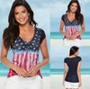 Maglietta a maniche corte da donna American Flag Loose 4 luglio a manica corta Tops Camicetta Plus Size M198