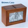 Bitimes Vintage Antique Wood Photo Frame 4 '* 6' med fotoalbum 15 * 10cm Kombination av foto Fram och Album Heminredning