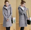 Moda Long Cashmere Casaco de lã para mulheres 2018 outono inverno barato casaco coreano lã f0114 plus tamanho 3 cores