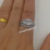 Choucong Princess Cut 5ct Stone 5a Zircon Stone 10kt Vitguld Fylld 3-i-1 Engagemang Bröllop Ring Set Storlek 5-11 Present S18101608