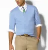 Camisolas dos homens pullover Com Decote Em V Polo Blusas de manga Longa de Algodão outono e inverno quente dos homens roupas tamanho S-XXL Frete grátis