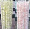 1m artificiell blomma vinstockar orkidéer blomsträng handgjorda hängande krans bröllopsfest hemmur DIY dekoration rotting hantverk