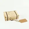 Kraft Paper Wedding Favor Box Vintage Mini Walizka Cukierki Czekoladowe Skrzynki Słodkie Torby Party Pudełko LX3408