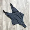 2018 Nuove donne sexy Costume da bagno Lady Sexy scollo a V One Peice Costume da bagno Purezza Monokini Bikini Swimwear Beach Vendita calda Navy Suit