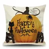 Newest Halloween Cotton Linen Pillow Case Pumpkin Witch Owl Pillowcase Car Sofa Cushion Cover Home Party Decorative Pillowcases YC2492