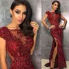 Vestido de noite Yousef aljasmi Kim kardashian Manga curta Slash Neck Split Vestido longo Almoda gianninaazar ZuhLair murad Ziadnakad