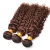 Paquets de cheveux humains ondulés bruns chocolat brun vague profonde Extension de cheveux bouclés 3 pièces/lot cheveux vierges brésiliens non sans perte6500115