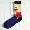 1 pair Combed Cotton Colorful Christmas Styles Painting Men Socks cool casual Dress Funny Beard party dress crew Happy Socks