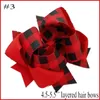 5pcs Buffalo Plaid Bows Christmas Hair Bow