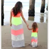 Family matching outfits new kids clothing stripe sleeveless casual mother daughter dresses clothes mommy and me