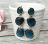 Fashion Water Drop Shape opal Crystal Earrings,Dangle Earrings Gem stone charms women Jewelry Druzy ER307