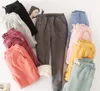 Gruby aksamitne ciepłe spodnie spodnie kobiety 2018 zima casual sznurek elastyczne spodnie talia luźne solidne spodnie dresowe PZ026 S18101604
