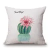 new designs 2018 cushion cover green cactus decoration quotes chaise chair throw pillow case 45cm square almofada plant cojines