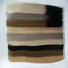Tape In Human Hair Extensions 40pcs 100g Tape Human Hair Extension Straight Brazilian PU Skin Weft Hair