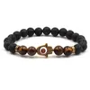 Lava Rock Tigerauge Armbänder Eule Buddha Palm Löwe Hantel Yoga Armband Armreifen für Frauen Männer Geschenk