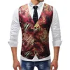 2018Gilet da uomo stile caldo Gilet da uomo formale Slim Fit stampato floreale Gilet da sposa da uomo Gilet da smoking Business Casual