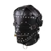 PU Lederhaube Masken Erwachsene Produkte Fetisch Voll Cover Head Bondage -Einschränkungen Maske mit Lock Cosplay Slave Sex Toy für Paare 7641926