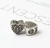 Promocja 30pc srebrny Big Hole Diy luźny koralik Love Heart Charms biżuteria znakowanie Charm Fit Pandora europejski styl bransoletka naszyjnik kobiety